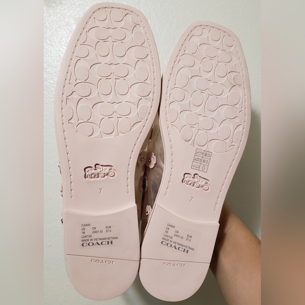Coach Emilia Floral Mesh Mary Janes - Cream and Pink - Picture 5 of 12
